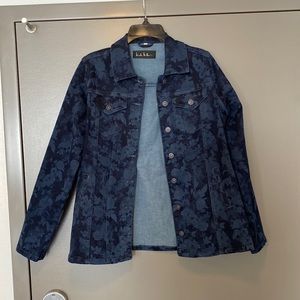 NICOLE MILLER floral denim jacket